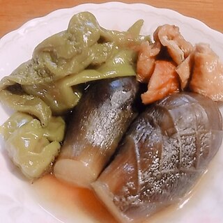 水茄子と万願寺の煮浸し！